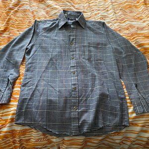 Vintage Par Four Sportswear Button-Down Shirt - Black and White Checkered